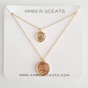 Amber Sceats Double Coin Necklace - Gold Plated